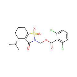 CC(C)[C@@H]1CCCC2=C1C(=O)N(COC(=O)c1c(Cl)cccc1Cl)S2(=O)=O ZINC000026992936