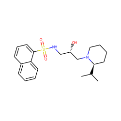 CC(C)[C@@H]1CCCCN1C[C@@H](O)CNS(=O)(=O)c1cccc2ccccc12 ZINC000028892067