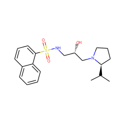 CC(C)[C@@H]1CCCN1C[C@@H](O)CNS(=O)(=O)c1cccc2ccccc12 ZINC000028891853