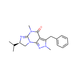 CC(C)[C@@H]1CN2C(=N1)N(C)C(=O)c1c2nn(C)c1Cc1ccccc1 ZINC000013776358