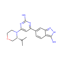 CC(C)[C@@H]1COCCN1c1cc(-c2ccc3c(N)[nH]nc3c2)nc(N)n1 ZINC000071317573