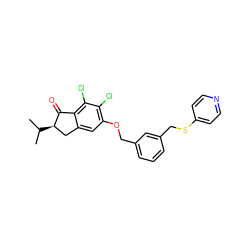 CC(C)[C@@H]1Cc2cc(OCc3cccc(CSc4ccncc4)c3)c(Cl)c(Cl)c2C1=O ZINC000028132600