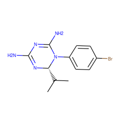 CC(C)[C@@H]1N=C(N)N=C(N)N1c1ccc(Br)cc1 ZINC000013809225