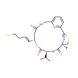 CC(C)[C@@H]1NC(=O)[C@]2(C)CSC(=N2)c2cccc(n2)CNC(=O)C[C@@H](/C=C/CCS)OC1=O ZINC000059242300