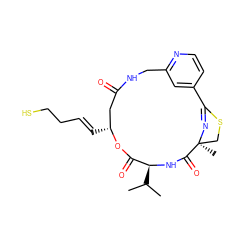 CC(C)[C@@H]1NC(=O)[C@]2(C)CSC(=N2)c2ccnc(c2)CNC(=O)C[C@@H](/C=C/CCS)OC1=O ZINC000473110969