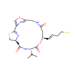 CC(C)[C@@H]1NC(=O)[C@]2(C)CSC(=N2)c2coc(n2)CNC(=O)C[C@@H](/C=C/CCS)OC1=O ZINC000096285172