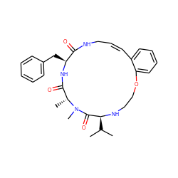 CC(C)[C@@H]1NCCOc2ccccc2/C=C\CNC(=O)[C@H](Cc2ccccc2)NC(=O)[C@@H](C)N(C)C1=O ZINC001772589800