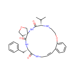 CC(C)[C@@H]1NCCOc2ccccc2/C=C\CNC(=O)[C@H](Cc2ccccc2)NC(=O)[C@]2(CCOC2)NC1=O ZINC001772600734