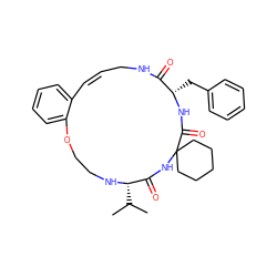 CC(C)[C@@H]1NCCOc2ccccc2/C=C\CNC(=O)[C@H](Cc2ccccc2)NC(=O)C2(CCCCC2)NC1=O ZINC001772601860