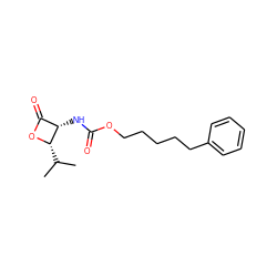 CC(C)[C@@H]1OC(=O)[C@@H]1NC(=O)OCCCCCc1ccccc1 ZINC000149232788