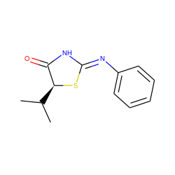 CC(C)[C@@H]1S/C(=N\c2ccccc2)NC1=O ZINC000028826721