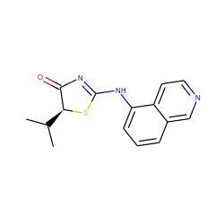 CC(C)[C@@H]1SC(Nc2cccc3cnccc23)=NC1=O ZINC000028826760