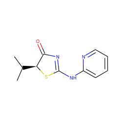 CC(C)[C@@H]1SC(Nc2ccccn2)=NC1=O ZINC000028826747