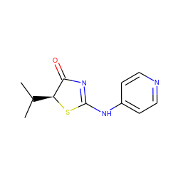 CC(C)[C@@H]1SC(Nc2ccncc2)=NC1=O ZINC000028826750