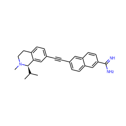 CC(C)[C@@H]1c2cc(C#Cc3ccc4cc(C(=N)N)ccc4c3)ccc2CCN1C ZINC000072110098