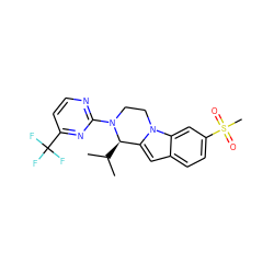 CC(C)[C@@H]1c2cc3ccc(S(C)(=O)=O)cc3n2CCN1c1nccc(C(F)(F)F)n1 ZINC000147753910