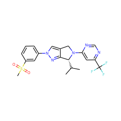 CC(C)[C@@H]1c2nn(-c3cccc(S(C)(=O)=O)c3)cc2CN1c1cc(C(F)(F)F)ncn1 ZINC001772580240