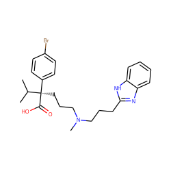 CC(C)[C@](CCCN(C)CCCc1nc2ccccc2[nH]1)(C(=O)O)c1ccc(Br)cc1 ZINC000103262838