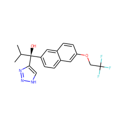 CC(C)[C@](O)(c1ccc2cc(OCC(F)(F)F)ccc2c1)c1c[nH]nn1 ZINC000148507277