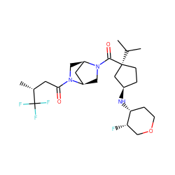 CC(C)[C@]1(C(=O)N2C[C@@H]3C[C@H]2CN3C(=O)C[C@@H](C)C(F)(F)F)CC[C@@H](N[C@@H]2CCOC[C@@H]2F)C1 ZINC000066073730