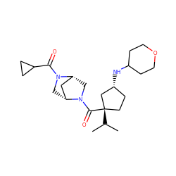 CC(C)[C@]1(C(=O)N2C[C@@H]3C[C@H]2CN3C(=O)C2CC2)CC[C@@H](NC2CCOCC2)C1 ZINC000066113340