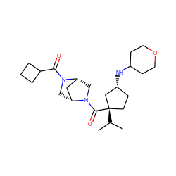 CC(C)[C@]1(C(=O)N2C[C@@H]3C[C@H]2CN3C(=O)C2CCC2)CC[C@@H](NC2CCOCC2)C1 ZINC000066113343