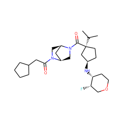 CC(C)[C@]1(C(=O)N2C[C@@H]3C[C@H]2CN3C(=O)CC2CCCC2)CC[C@@H](N[C@@H]2CCOC[C@@H]2F)C1 ZINC000066079466