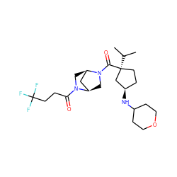 CC(C)[C@]1(C(=O)N2C[C@@H]3C[C@H]2CN3C(=O)CCC(F)(F)F)CC[C@@H](NC2CCOCC2)C1 ZINC000066136423