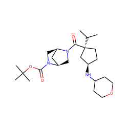 CC(C)[C@]1(C(=O)N2C[C@@H]3C[C@H]2CN3C(=O)OC(C)(C)C)CC[C@@H](NC2CCOCC2)C1 ZINC000066103005