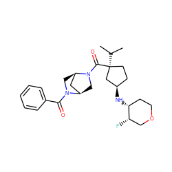 CC(C)[C@]1(C(=O)N2C[C@@H]3C[C@H]2CN3C(=O)c2ccccc2)CC[C@@H](N[C@@H]2CCOC[C@@H]2F)C1 ZINC000066097539