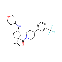 CC(C)[C@]1(C(=O)N2CCC(c3cccc(C(F)(F)F)c3)CC2)CC[C@@H](NC2CCOCC2)C1 ZINC000035974256