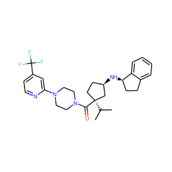 CC(C)[C@]1(C(=O)N2CCN(c3cc(C(F)(F)F)ccn3)CC2)CC[C@@H](N[C@@H]2CCc3ccccc32)C1 ZINC000299866775