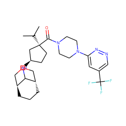 CC(C)[C@]1(C(=O)N2CCN(c3cc(C(F)(F)F)cnn3)CC2)CC[C@@H](NC2[C@H]3CCC[C@H]2COC3)C1 ZINC000101422040