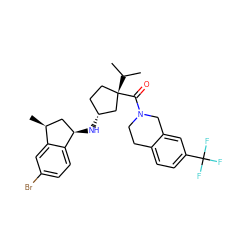 CC(C)[C@]1(C(=O)N2CCc3ccc(C(F)(F)F)cc3C2)CC[C@@H](N[C@@H]2C[C@H](C)c3cc(Br)ccc32)C1 ZINC000299867296