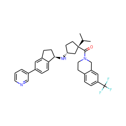 CC(C)[C@]1(C(=O)N2CCc3ccc(C(F)(F)F)cc3C2)CC[C@@H](N[C@@H]2CCc3cc(-c4cccnc4)ccc32)C1 ZINC000299854762