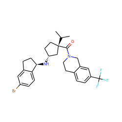 CC(C)[C@]1(C(=O)N2CCc3ccc(C(F)(F)F)cc3C2)CC[C@@H](N[C@@H]2CCc3cc(Br)ccc32)C1 ZINC000205421412