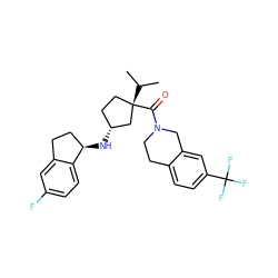 CC(C)[C@]1(C(=O)N2CCc3ccc(C(F)(F)F)cc3C2)CC[C@@H](N[C@@H]2CCc3cc(F)ccc32)C1 ZINC000299859553