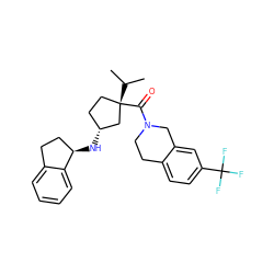 CC(C)[C@]1(C(=O)N2CCc3ccc(C(F)(F)F)cc3C2)CC[C@@H](N[C@@H]2CCc3ccccc32)C1 ZINC000299865951