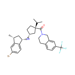 CC(C)[C@]1(C(=O)N2CCc3ccc(C(F)(F)F)cc3C2)CC[C@@H](N[C@H]2C[C@@H](C)c3cc(Br)ccc32)C1 ZINC000299867300