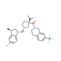 CC(C)[C@]1(C(=O)N2CCc3ccc(C(F)(F)F)cc3C2)CC[C@@H](N[C@H]2C[C@H](C)c3cc(Br)ccc32)C1 ZINC000299867294