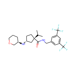 CC(C)[C@]1(C(=O)NCc2cc(C(F)(F)F)cc(C(F)(F)F)c2)CC[C@@H](N[C@@H]2CCCOC2)C1 ZINC000040957561