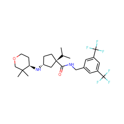 CC(C)[C@]1(C(=O)NCc2cc(C(F)(F)F)cc(C(F)(F)F)c2)CC[C@@H](N[C@@H]2CCOCC2(C)C)C1 ZINC000045505698