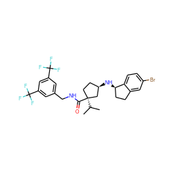 CC(C)[C@]1(C(=O)NCc2cc(C(F)(F)F)cc(C(F)(F)F)c2)CC[C@@H](N[C@@H]2CCc3cc(Br)ccc32)C1 ZINC000096284306