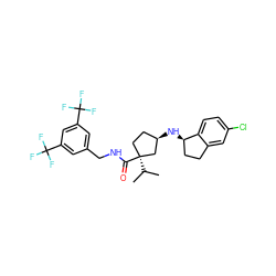 CC(C)[C@]1(C(=O)NCc2cc(C(F)(F)F)cc(C(F)(F)F)c2)CC[C@@H](N[C@@H]2CCc3cc(Cl)ccc32)C1 ZINC000096284304