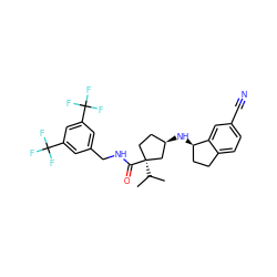 CC(C)[C@]1(C(=O)NCc2cc(C(F)(F)F)cc(C(F)(F)F)c2)CC[C@@H](N[C@@H]2CCc3ccc(C#N)cc32)C1 ZINC000096284310