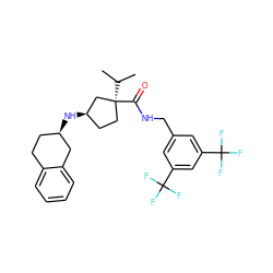 CC(C)[C@]1(C(=O)NCc2cc(C(F)(F)F)cc(C(F)(F)F)c2)CC[C@@H](N[C@@H]2CCc3ccccc3C2)C1 ZINC000040429926