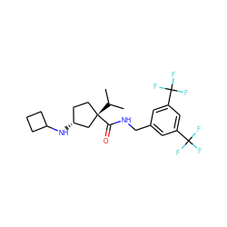 CC(C)[C@]1(C(=O)NCc2cc(C(F)(F)F)cc(C(F)(F)F)c2)CC[C@@H](NC2CCC2)C1 ZINC000040952884