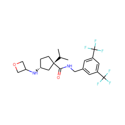 CC(C)[C@]1(C(=O)NCc2cc(C(F)(F)F)cc(C(F)(F)F)c2)CC[C@@H](NC2COC2)C1 ZINC000040952979