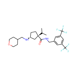 CC(C)[C@]1(C(=O)NCc2cc(C(F)(F)F)cc(C(F)(F)F)c2)CC[C@@H](NCC2CCOCC2)C1 ZINC000040956009