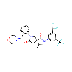 CC(C)[C@]1(C(=O)Nc2cc(C(F)(F)F)cc(C(F)(F)F)c2)CC(=O)N(c2ccccc2CN2CCOCC2)C1 ZINC000198445582